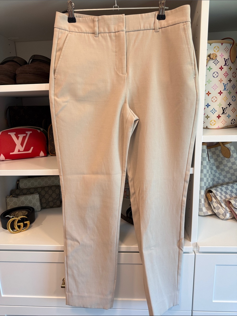 White House Black Market The Comfort Stretch Slim Ankle Cream Khaki Pants
